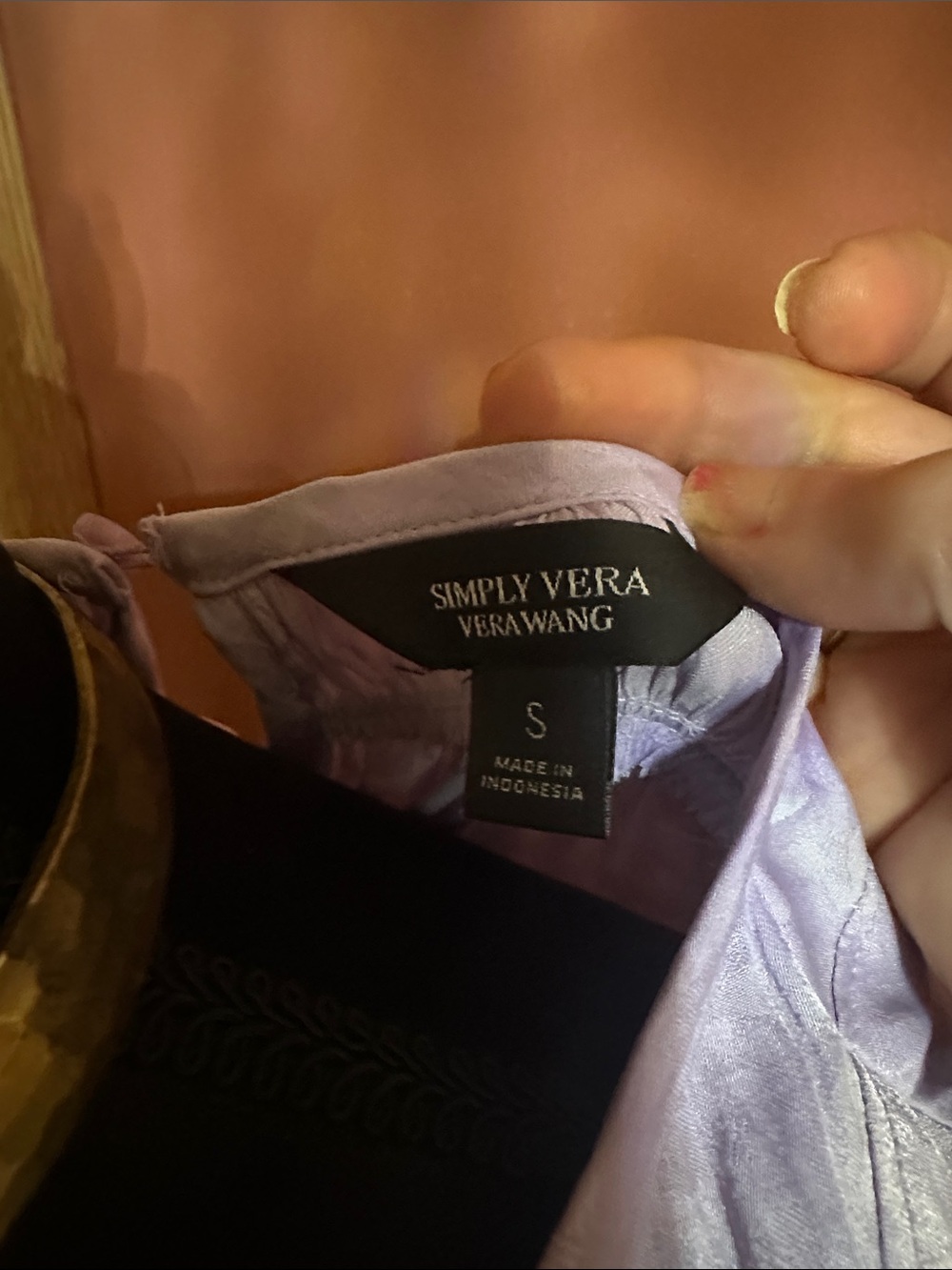 Simply Vera Vera Wang Light Lavender Pleated Neck Camisole - Picture 2 of 3